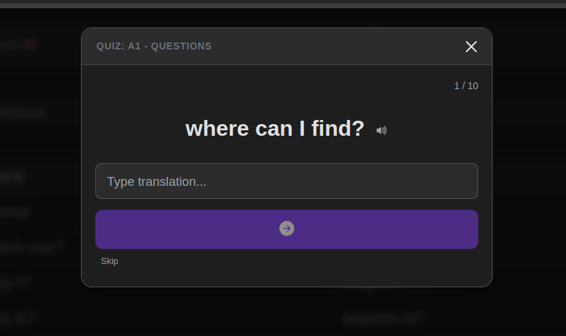 VocabPad - Quiz Mode